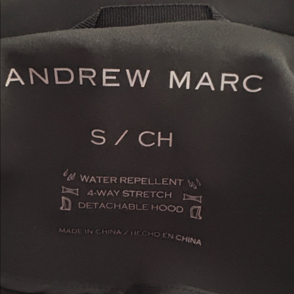 ANDREW MARC Waterproof Softshell Zip Front Trench Coat in Classic Black Size S - Picture 11 of 12